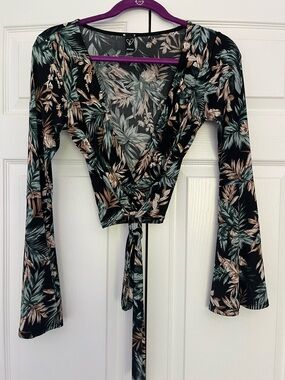 Windsor Wrap Top with bell sleeves